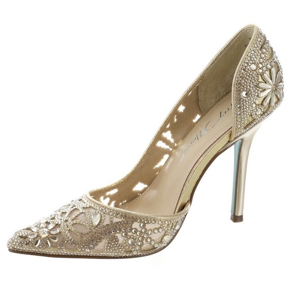 Betsey Johnson Chic Gold Floral Women's Pump Size 8.5 - Picture 12 of 12